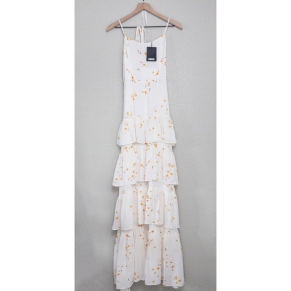 NWT Reformation Foxglove Tiered Ruffle Maxi Dress 2 Opium Floral Georgette - Picture 4 of 11